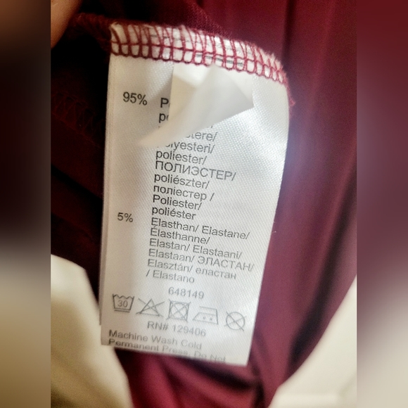 NWOT VENUS BURGUNDY DRAPE DRESS - Picture 5 of 8